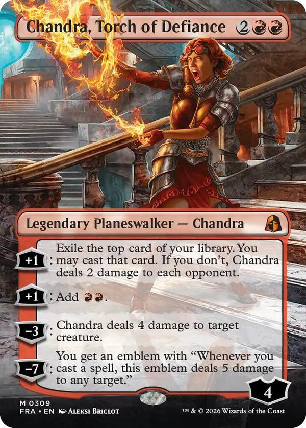 Chandra, Torch of Defiance (Borderless) - Magic: The Gathering