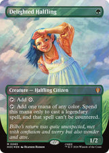 Delighted Halfling (Borderless) (Surge Foil) - Magic: The Gathering