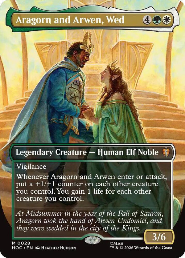 Aragorn and Arwen, Wed (Borderless) - Magic: The Gathering