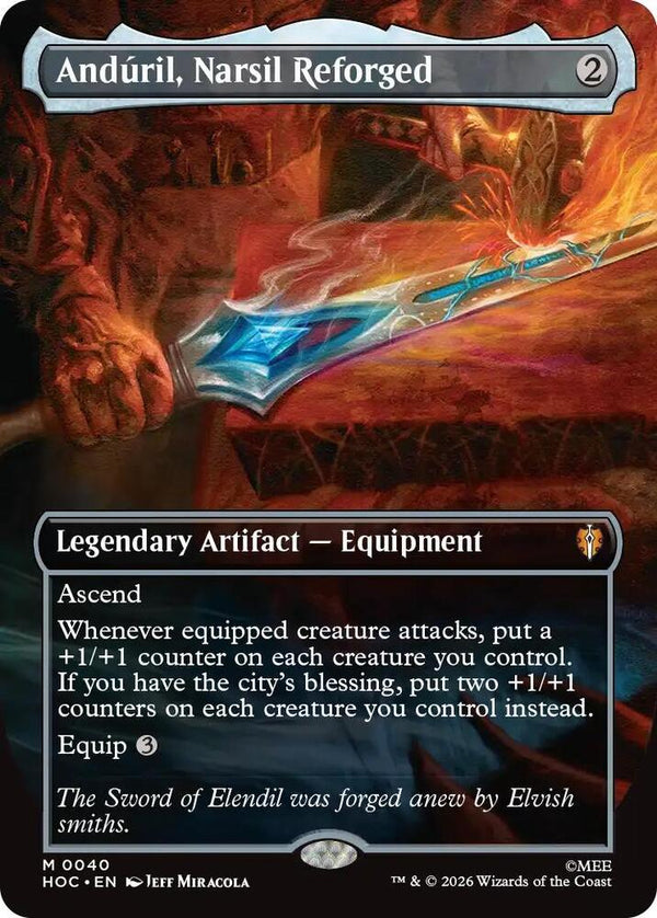 Anduril, Narsil Reforged (Borderless) - Magic: The Gathering