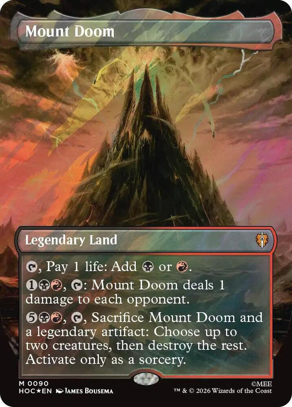 Mount Doom (Borderless) (Surge Foil) - Magic: The Gathering
