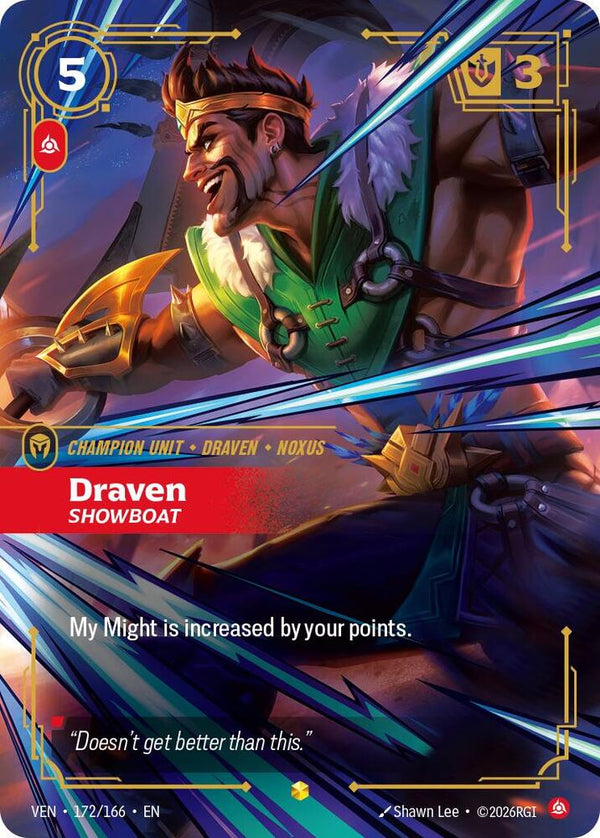Draven - Showboat (Overnumbered) - Riftbound: League of Legends TCG