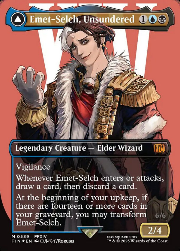 Emet-Selch, Unsundered (Borderless) (Surge Foil) - Magic: The Gathering