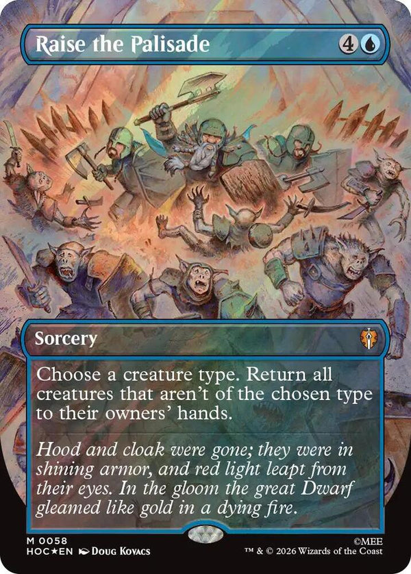 Raise the Palisade (Borderless) (Surge Foil) - Magic: The Gathering