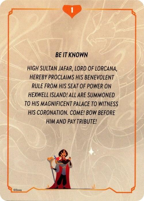 Reign of Jafar Lore Card (1 of 19) - Disney Lorcana