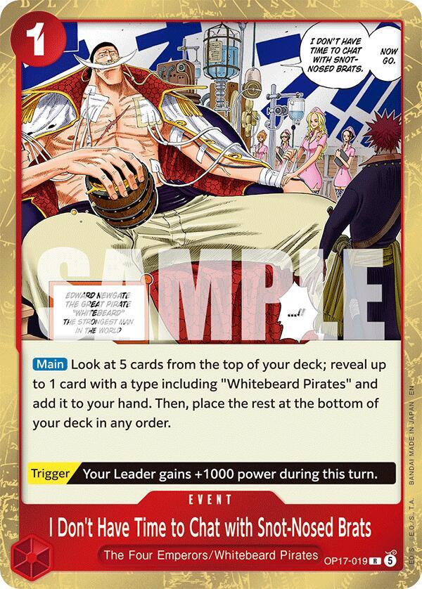 I Don't Have Time to Chat with Snot-Nosed Brats - One Piece Card Game