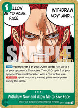 Withdraw Now and Allow Me to Save Face - One Piece Card Game