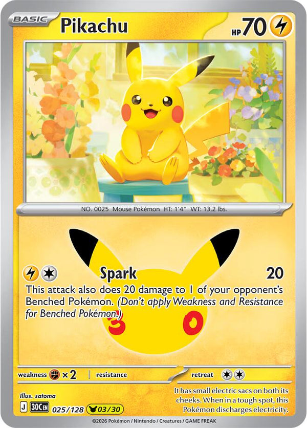 Pikachu - 025/128 (30C 025/128) - Pokémon