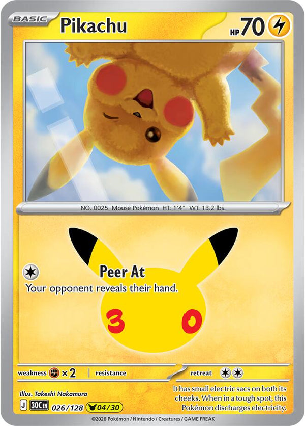 Pikachu - 026/128 (30C 026/128) - Pokémon