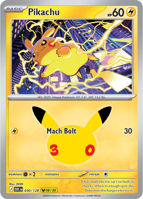 Pikachu - 030/128 (30C 030/128) - Pokémon