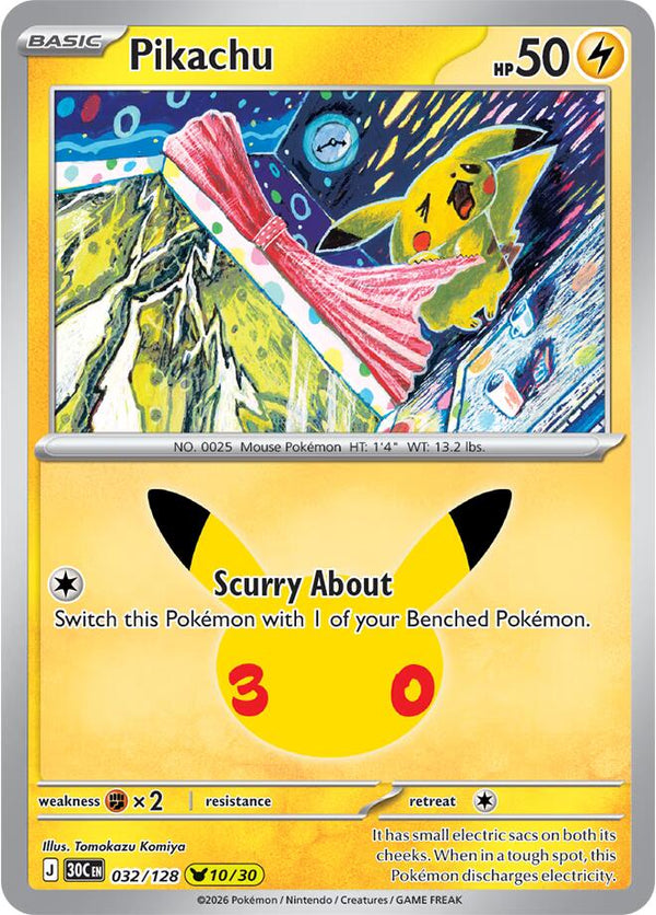 Pikachu - 032/128 (30C 032/128) - Pokémon