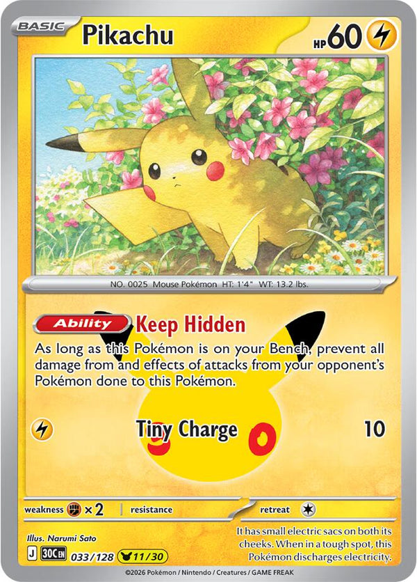 Pikachu - 033/128 (30C 033/128) - Pokémon
