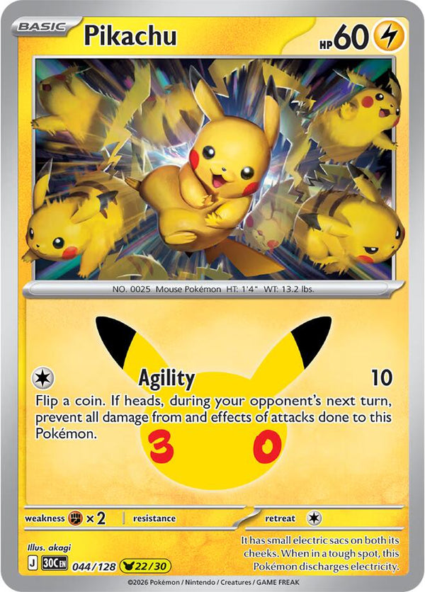 Pikachu - 044/128 (30C 044/128) - Pokémon