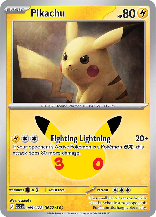 Pikachu - 049/128 (30C 049/128) - Pokémon