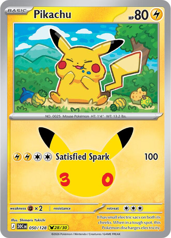 Pikachu - 050/128 (30C 050/128) - Pokémon