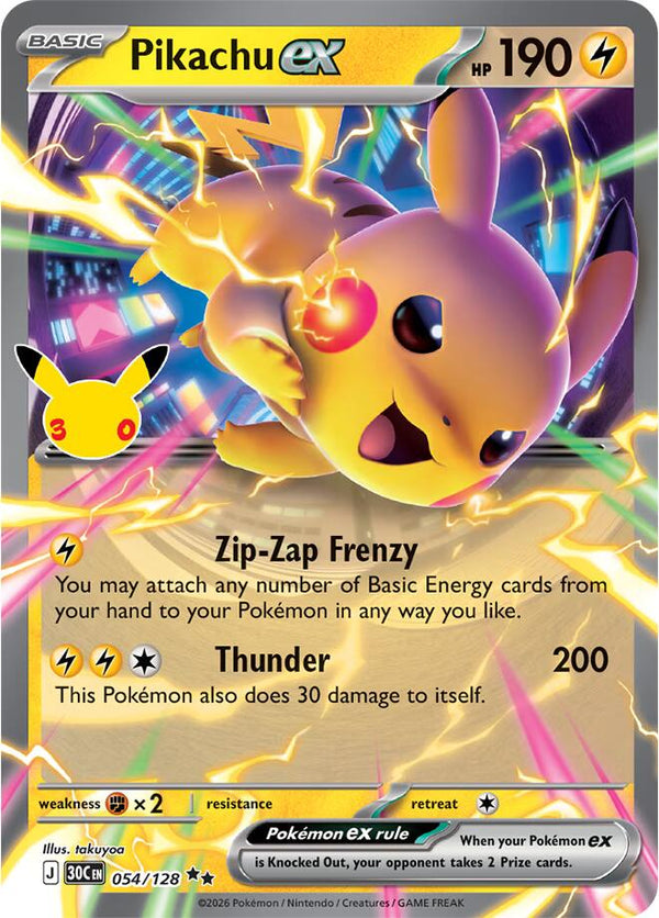 Pikachu ex - 054/128 - Pokémon
