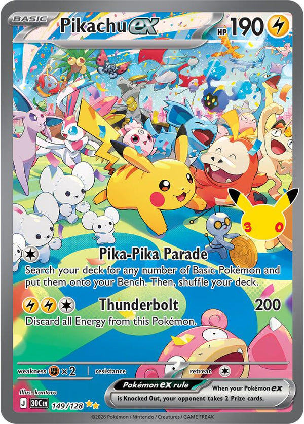 Pikachu ex - 149/128 (30C 149/128) - Pokémon