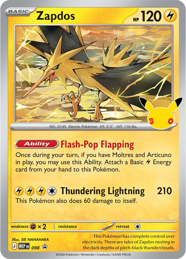 Zapdos - 098 (30th Celebration) (MEP 098) - Pokémon