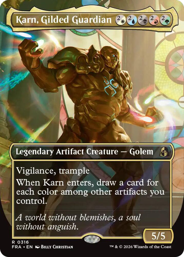 Karn, Gilded Guardian (Borderless) - Magic: The Gathering