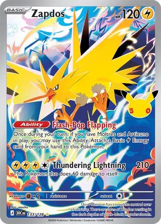 Zapdos - 133/128 (30C 133/128) - Pokémon