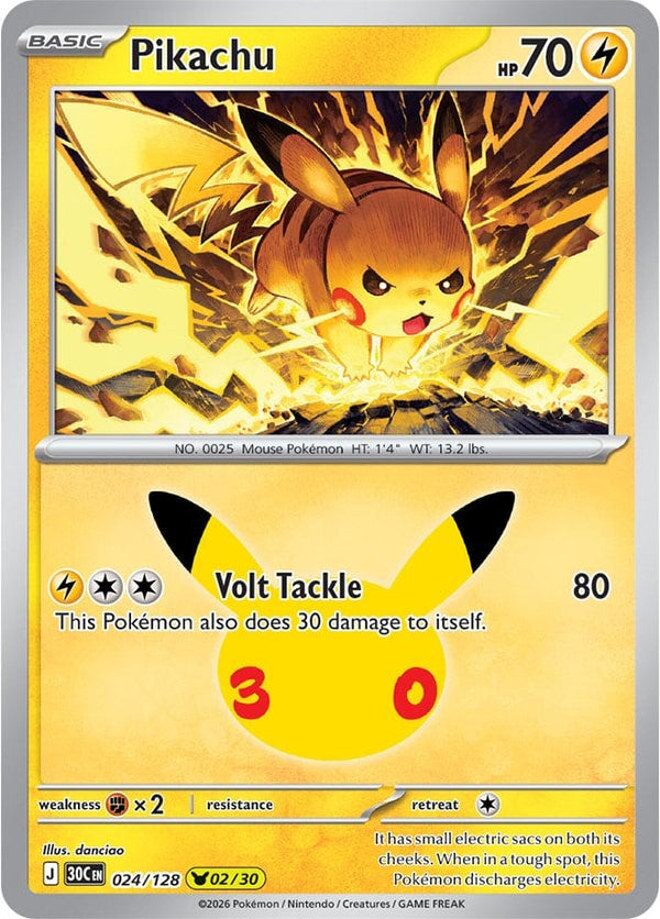 Pikachu - 024/128 (30C 024/128) - Pokémon