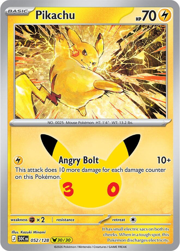 Pikachu - 052/128 (30C 052/128) - Pokémon