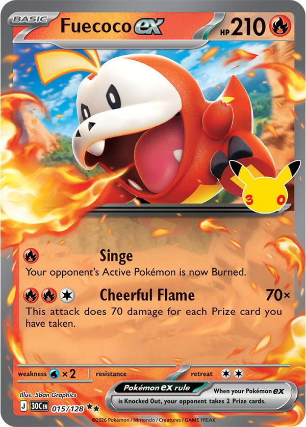 Fuecoco ex - 015/128 (30C 015/128) - Pokémon
