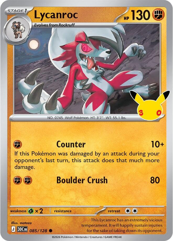 Lycanroc - 085/128 (30C 085/128) - Pokémon