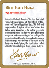 2002 Sim Han How Biography Card - Magic: The Gathering