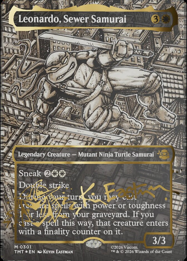Leonardo, Sewer Samurai (Borderless) (Gold-Stamped Signature) - Magic: The Gathering