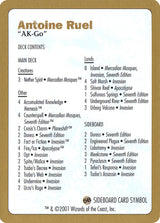 2001 Antoine Ruel Decklist Card - Magic: The Gathering