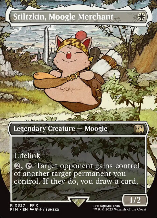 Stiltzkin, Moogle Merchant (Borderless) - Magic: The Gathering
