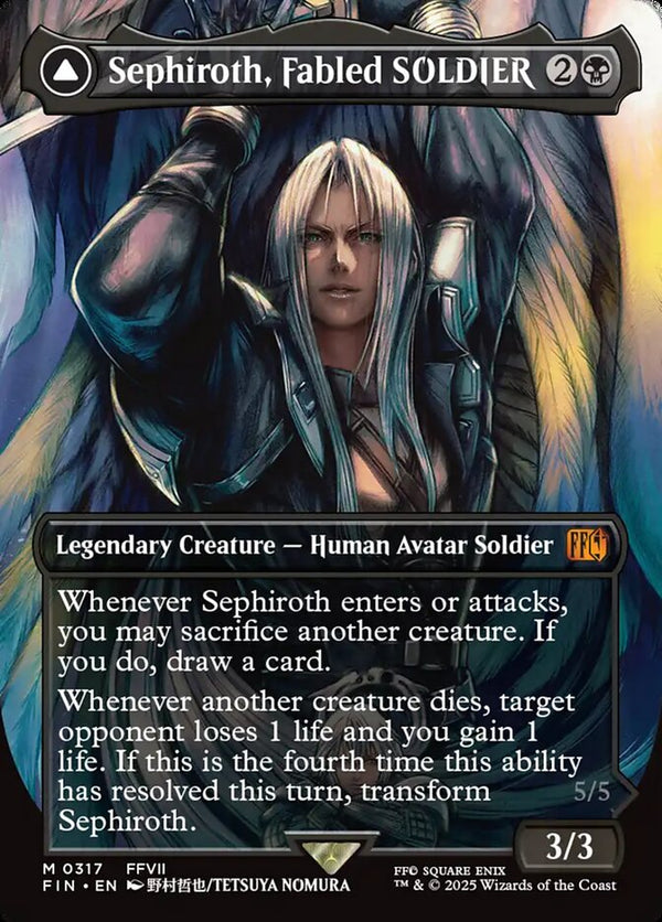 Sephiroth, Fabled SOLDIER (0317) (Borderless) - Magic: The Gathering