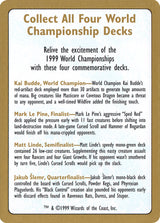 1999 World Championship Advertisement Card - Magic: The Gathering