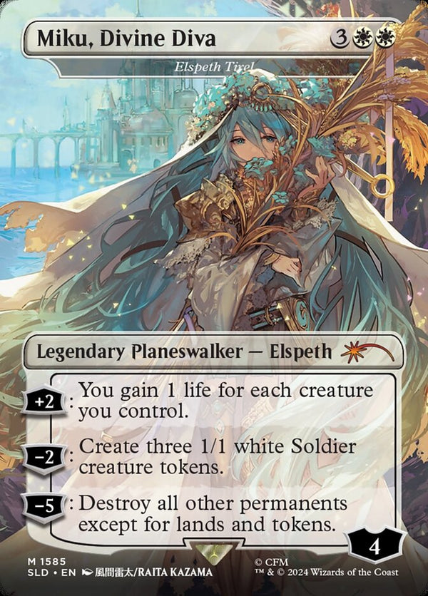 Miku, Divine Diva - Elspeth Tirel - Magic: The Gathering