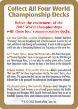 2002 World Championship Advertisement Card - Magic: The Gathering