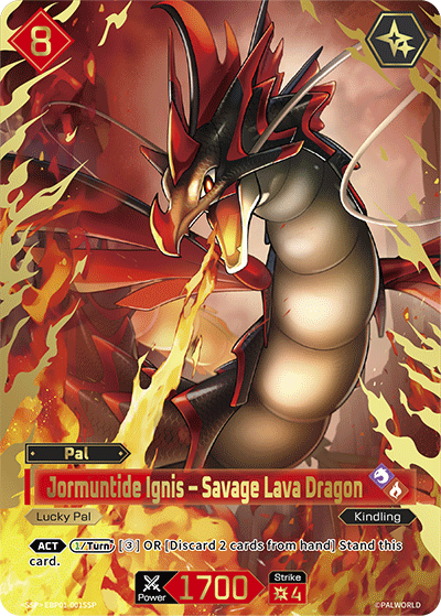 Jormuntide Ignis - Savage Lava Dragon (SSP) (EBP01-001SSP) - Palworld