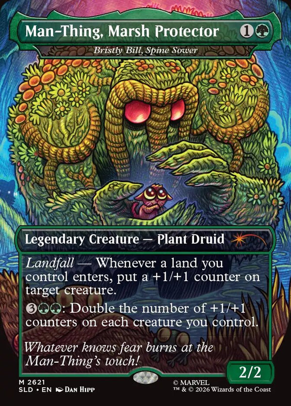 Man-Thing, Marsh Protector - Bristly Bill, Spine Sower - Magic: The Gathering