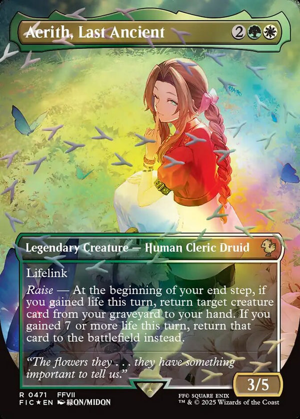 Aerith, Last Ancient (Borderless) (Chocobo Track Foil) - Magic: The Gathering