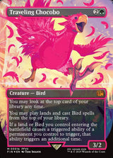 Traveling Chocobo (Borderless) (Neon Ink Pink) - Magic: The Gathering