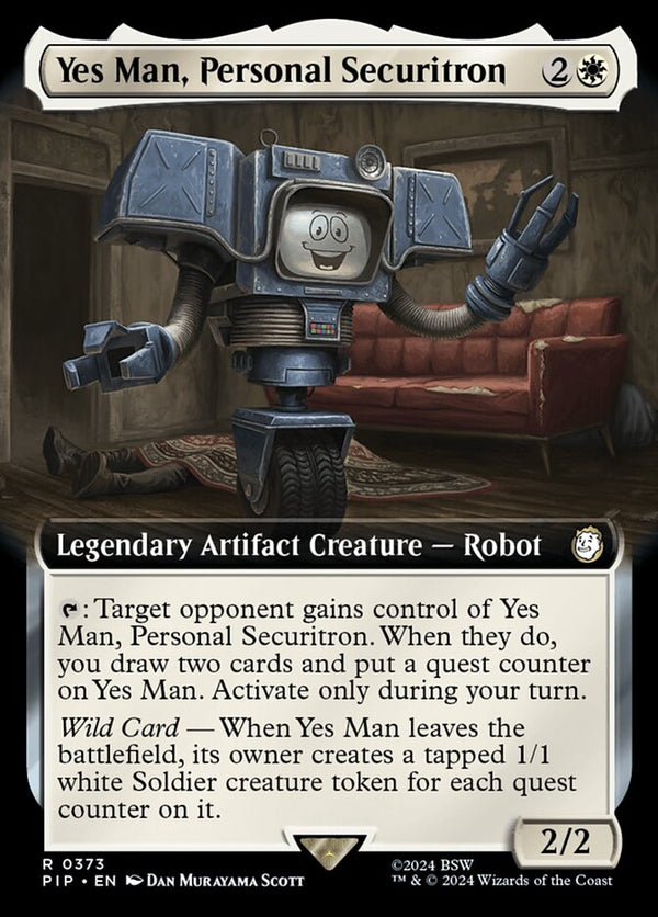 Yes Man, Personal Securitron (Extended Art) - Magic: The Gathering