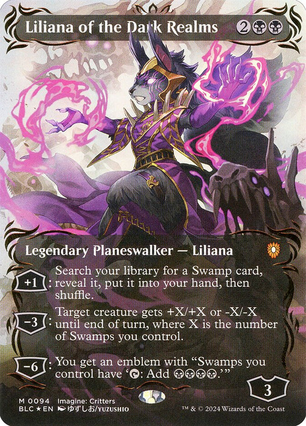 Liliana of the Dark Realms (Borderless) (Raised Foil) - Magic: The Gathering