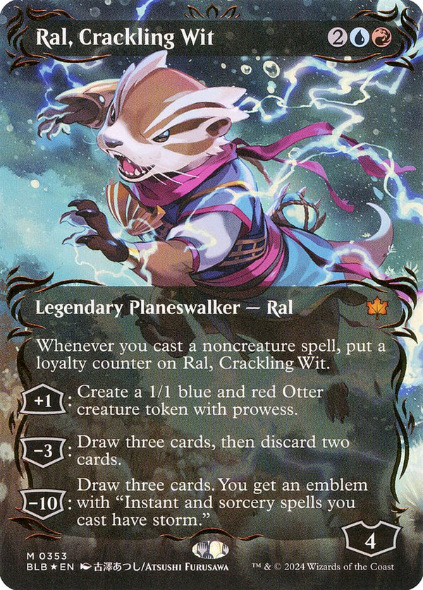 Ral, Crackling Wit (Borderless) (Raised Foil) - Magic: The Gathering