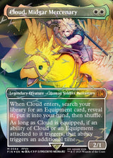 Cloud, Midgar Mercenary (Borderless) (Chocobo Track Foil) - Magic: The Gathering