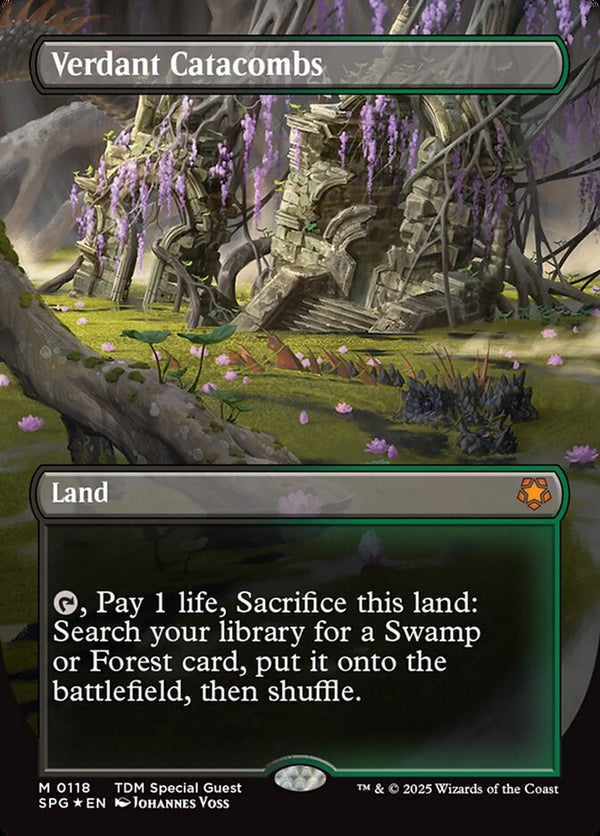 Verdant Catacombs (Borderless) (Dragonscale Foil) - Magic: The Gathering