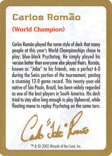 2002 Carlos Romao Biography Card - Magic: The Gathering