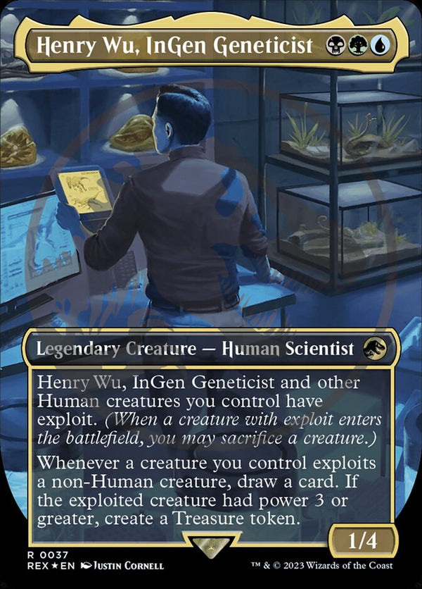 Henry Wu, InGen Geneticist (Borderless) (Emblem) - Magic: The Gathering
