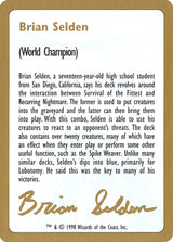 1998 Brian Selden Biography Card - Magic: The Gathering