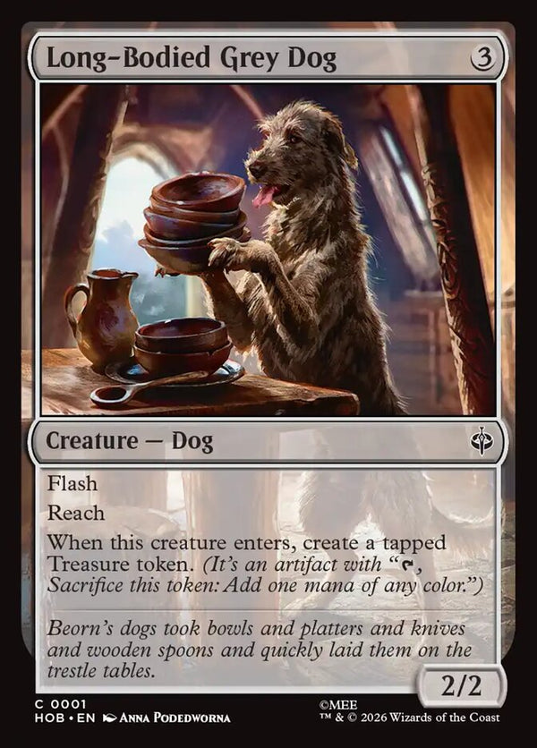 Long-Bodied Grey Dog (HOB 1) - Magic: The Gathering