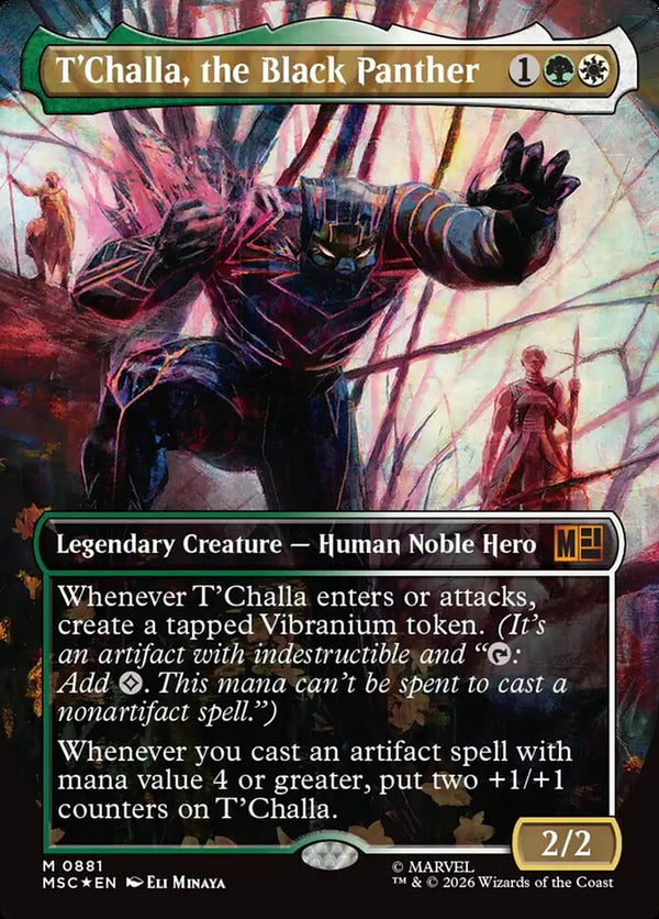 T'Challa, the Black Panther (Borderless) (Surge Foil) - Magic: The Gathering